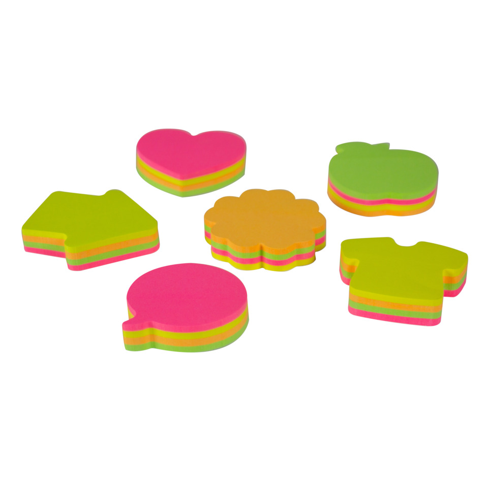 Post-it Notizzettel, Sticky Notes, Multicolor, Kleeblatt-Form, Sortier-Set