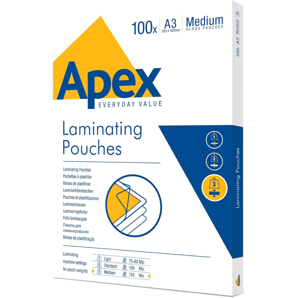 Laminating Pouches, A3, Medium, Gloss, Beutel