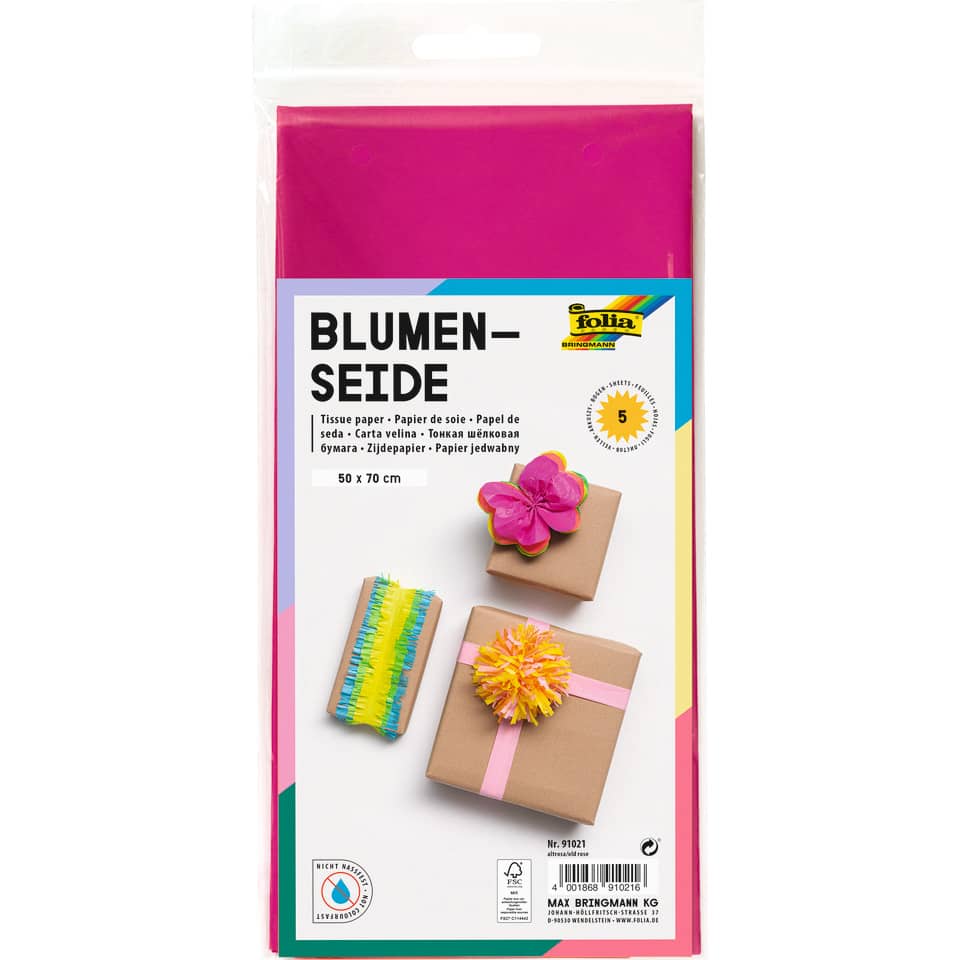 Blumenseide, 50 x 70 cm, 20g/m², 5 Bogen, altrosa (21) FOLIA 91021