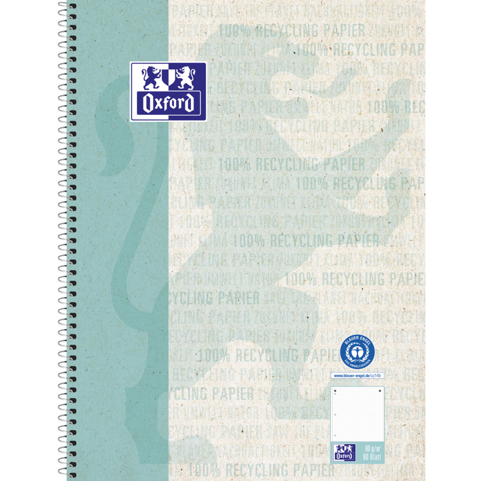 Notizbuch, Spiralbindung, Druckpapier, Oxford, Kartonpapier