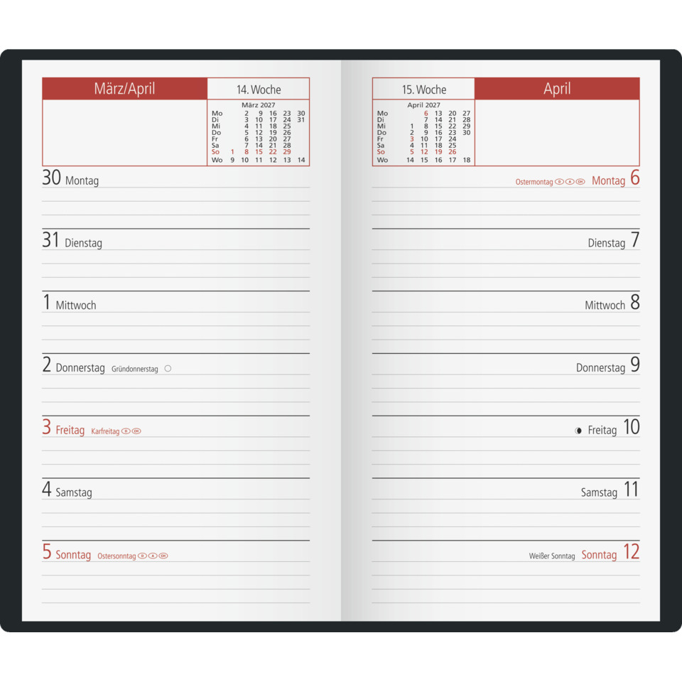Kalender, Wandkalender, Doppelseitig, Woche, Monat