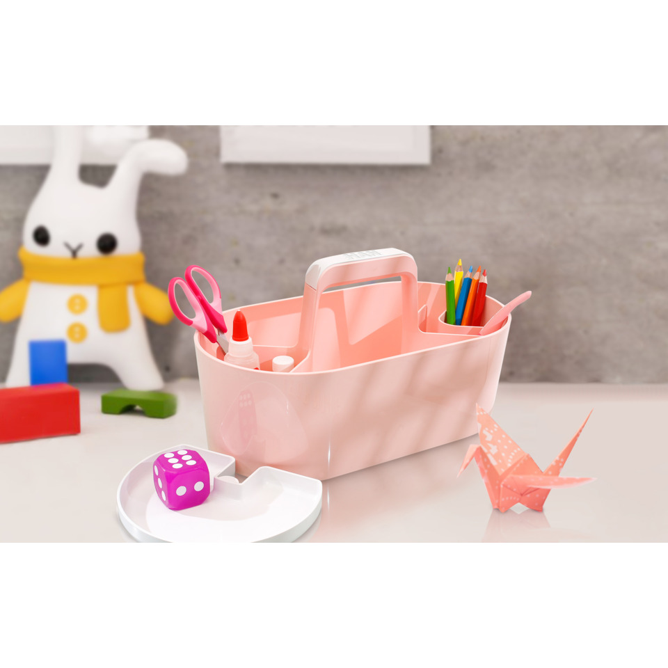 Kinderbedarf, Schreibtischorganizer, pink, Schere, Buntstifte