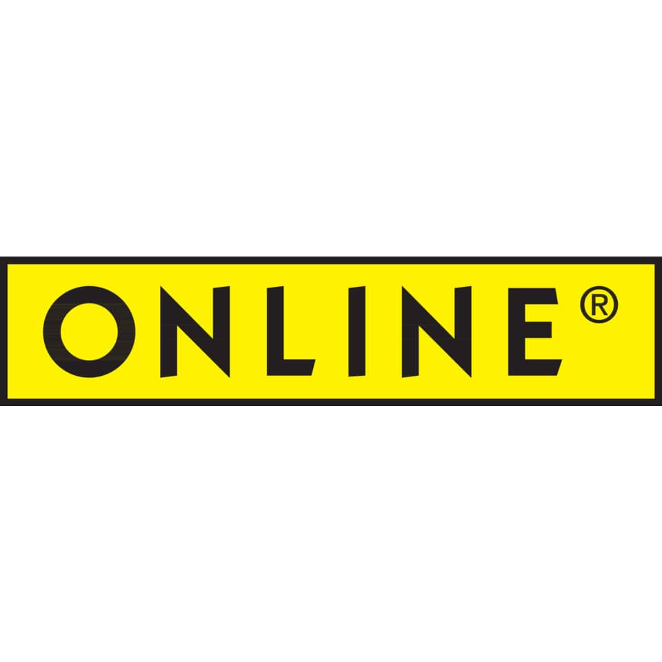 online, logo, gelb, schwarz text, rechteck