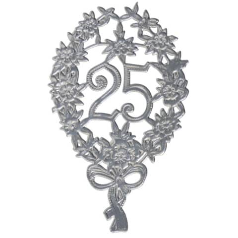 Jubiläumszahl silber „25", 8 x 12 cm DEMMLER 1225250192