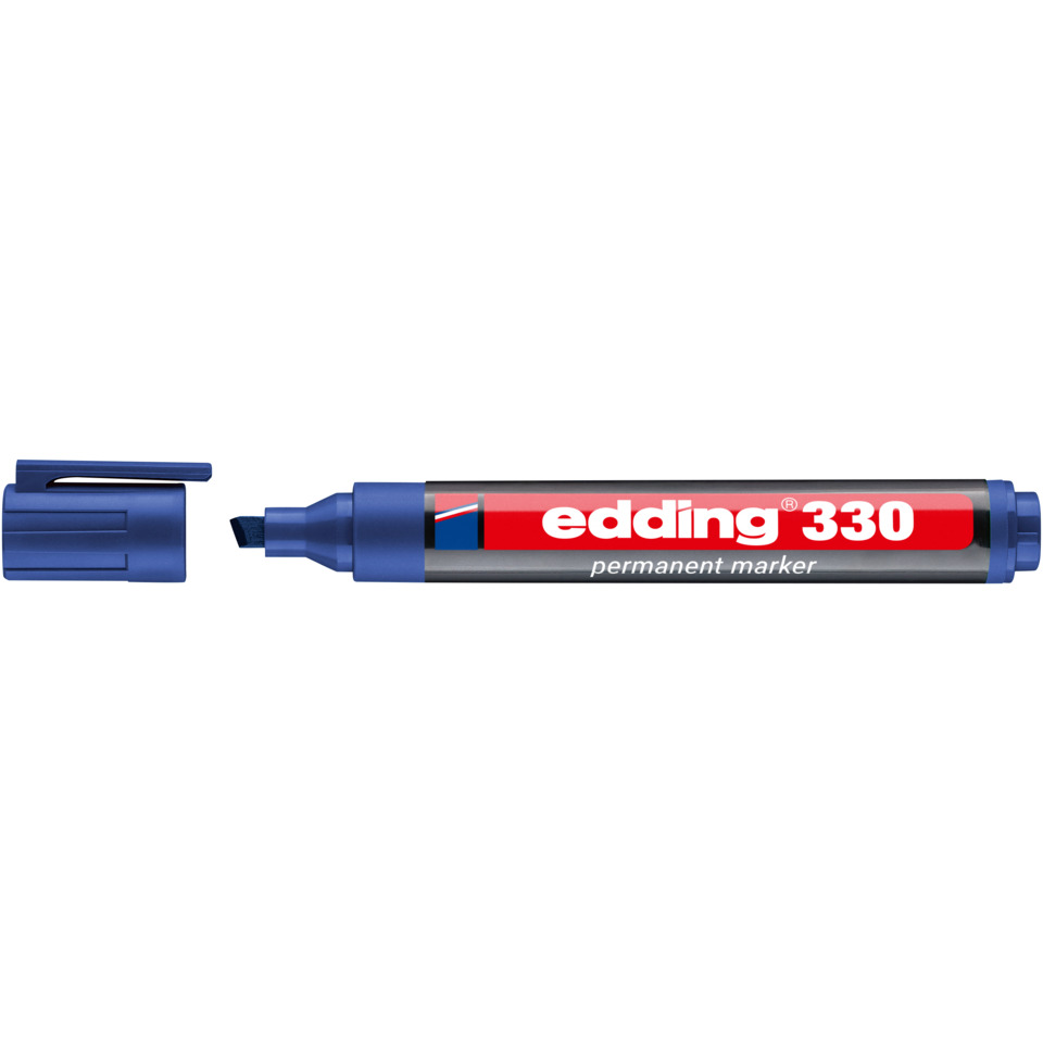 Permanent marker, Edding 330, Blue marker, Marker pen, Chisel tip?