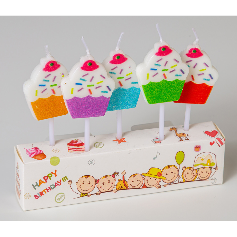 Kerzen, Cupcake-Kerzen, Geburtstagsset, bunte Kerzen, Stabkerzen