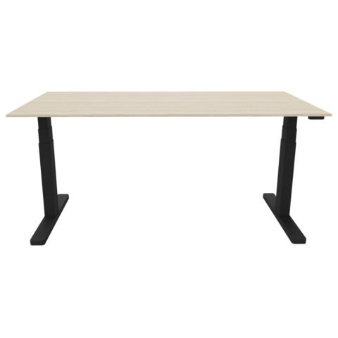 Schreibtisch -T-Fuß, 180 x 65-130 x 80 cm, elektrisch höhenverstellbar, eiche/schwarz Q-CONNECT KF14172