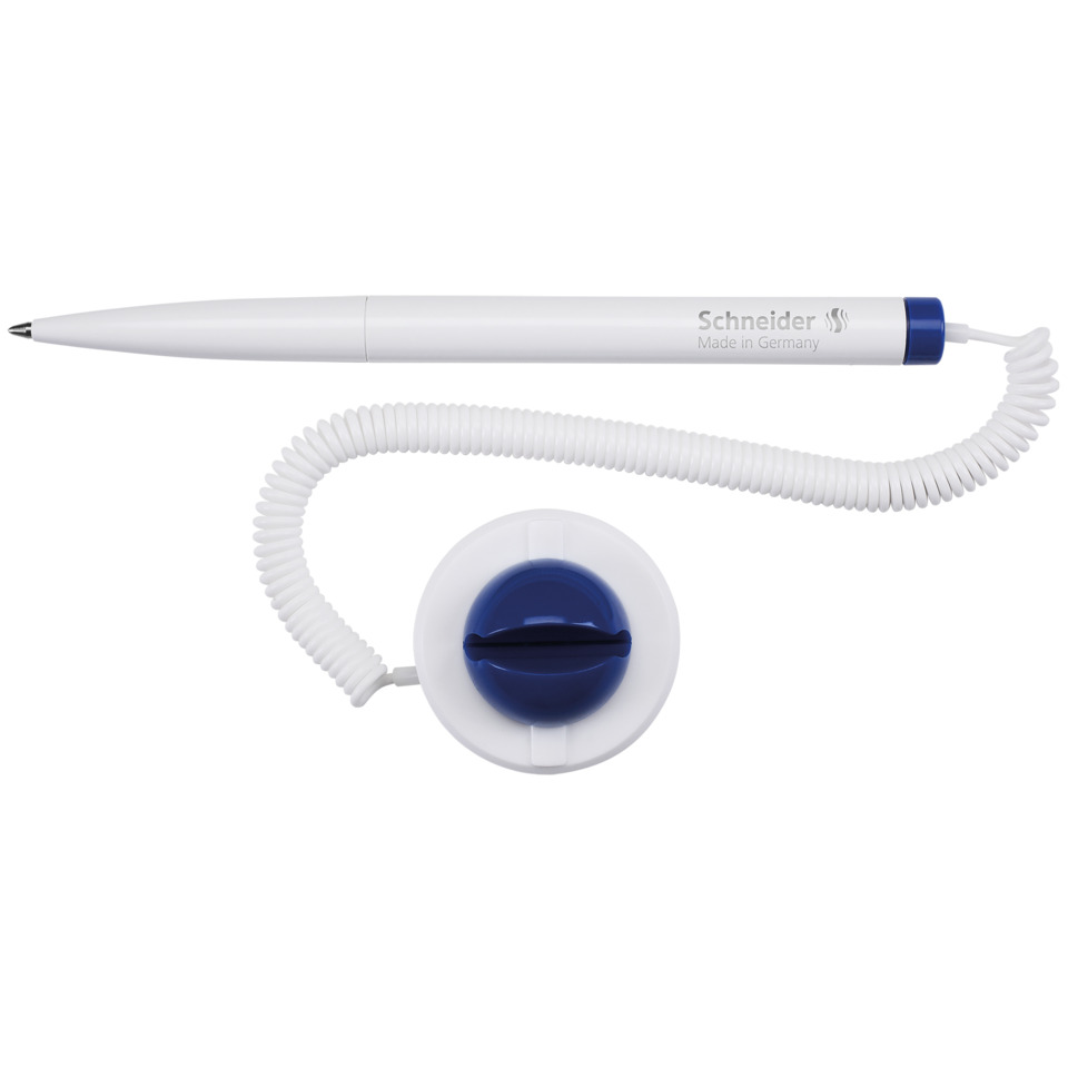 Stift, Kugelschreiber, Kabelgebunden, Weiß, Blau