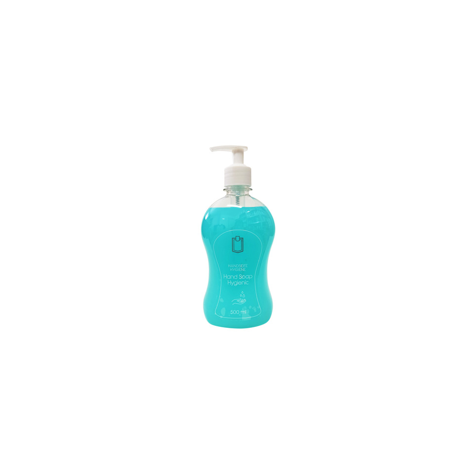 Handdesinfektion, Handseife, blaues Flüssigkeit, Pumpenspender, 500 ml
