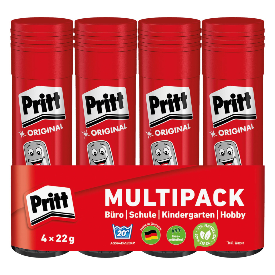 multipack, Klebestift, rot, 4×22g, Pritt