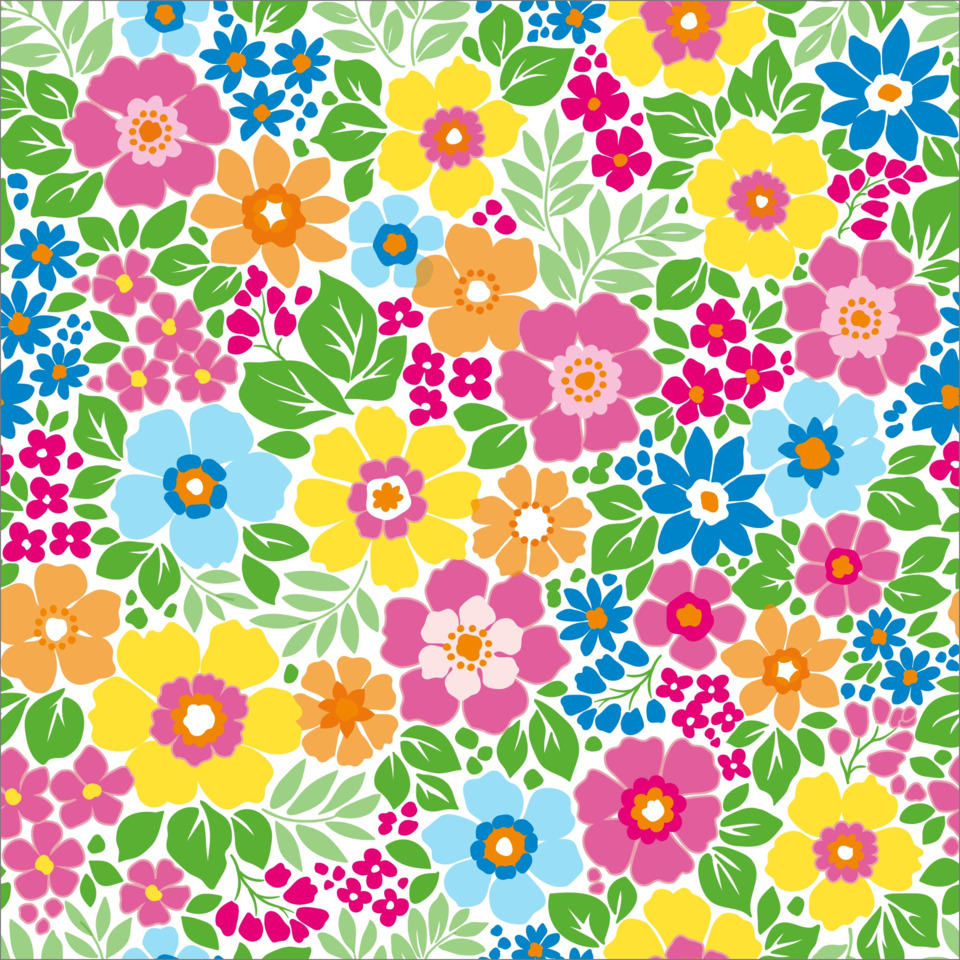 Blumenmuster, Floral-Print, Stoffmuster, Farbenfrohes Design, Blätter