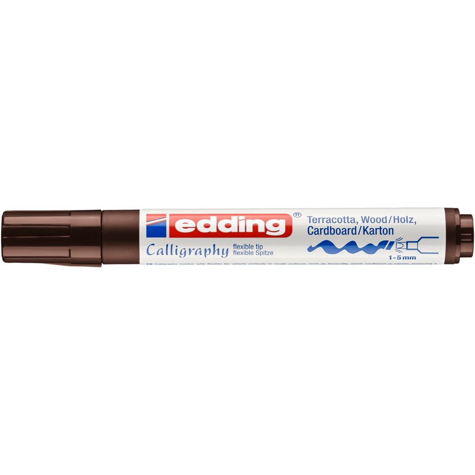 Kalligraphie-Marker, brauner Körper, Doppelseitig?, wasserbasierte Tinte, löschen?