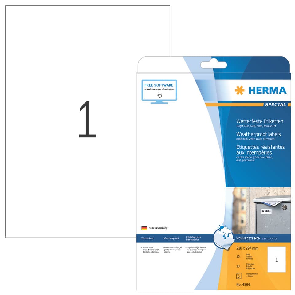 Etiketten, Label, Wetterfest, Aufkleberetiketten, Herma