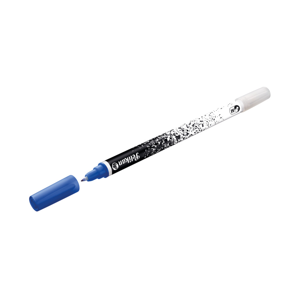 Marker, Permanent marker, Blue cap, Fine tip, Whiteboard marker