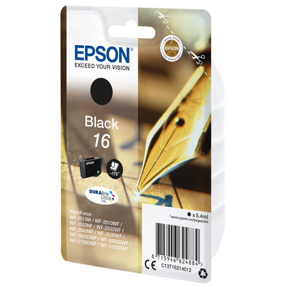 Tintenpatrone, Schwarz 16, Druckerpatrone, Epson, Ultra Ink