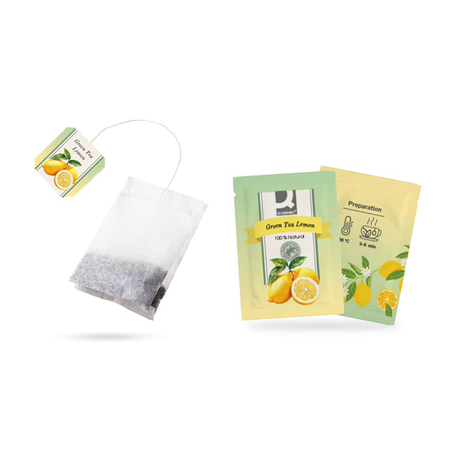Grüner Tee, Zitrone, Teebeutel, Lose Tee, Verpackung
