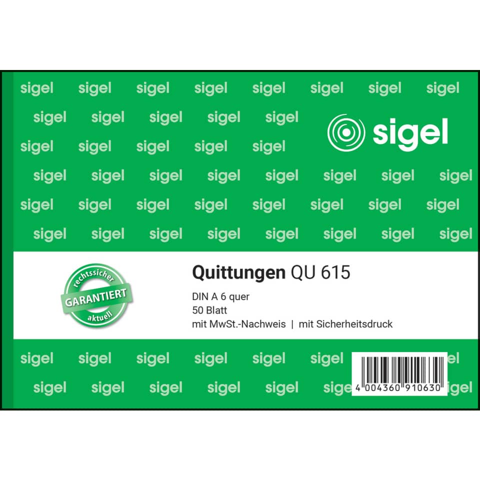 quittungen, QU 615, DIN A6, 50 Blatt, Rechnungen