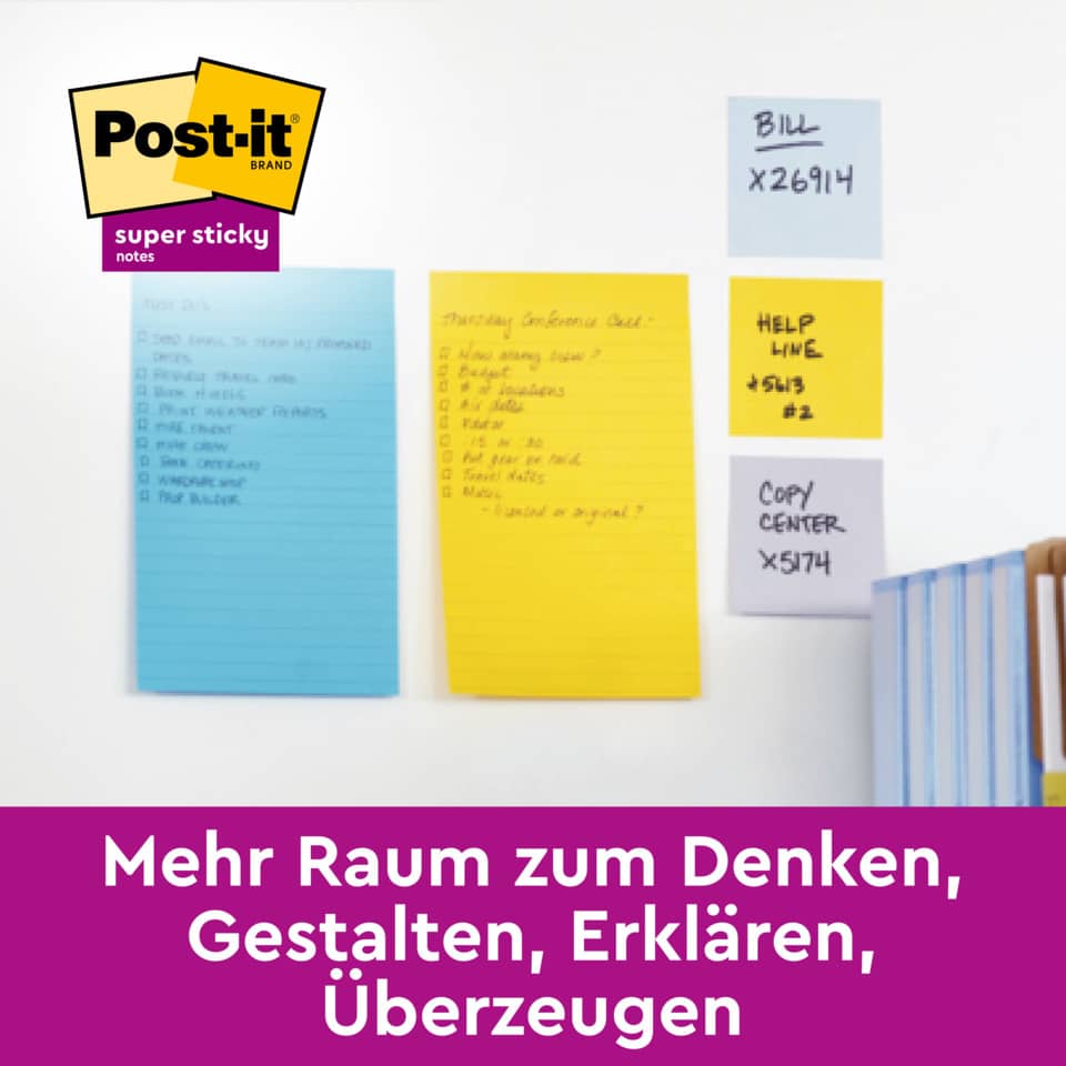 Post-it, Notizen, Blau, Gelb, Wandtafel
