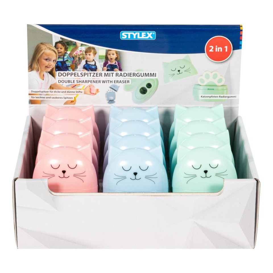 2in1, Spitzer, Katze, Anspitzer, Radiergummi
