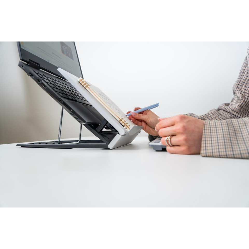 Laptop-Ständer, Dokumente, Schreibgerät, Tablet-PC, Armbanduhr