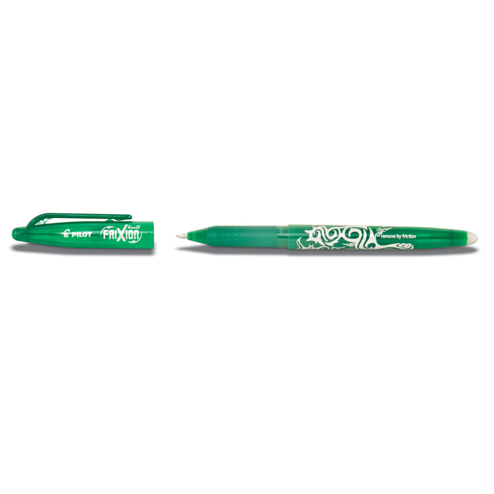 Kugelschreiber, Gelstift, grün, Frixion, Gummiabschnitt
