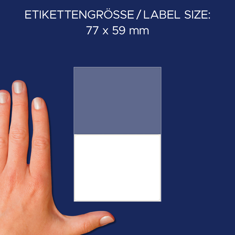 Label, Größe, 77x59, Karte, Rechteckig