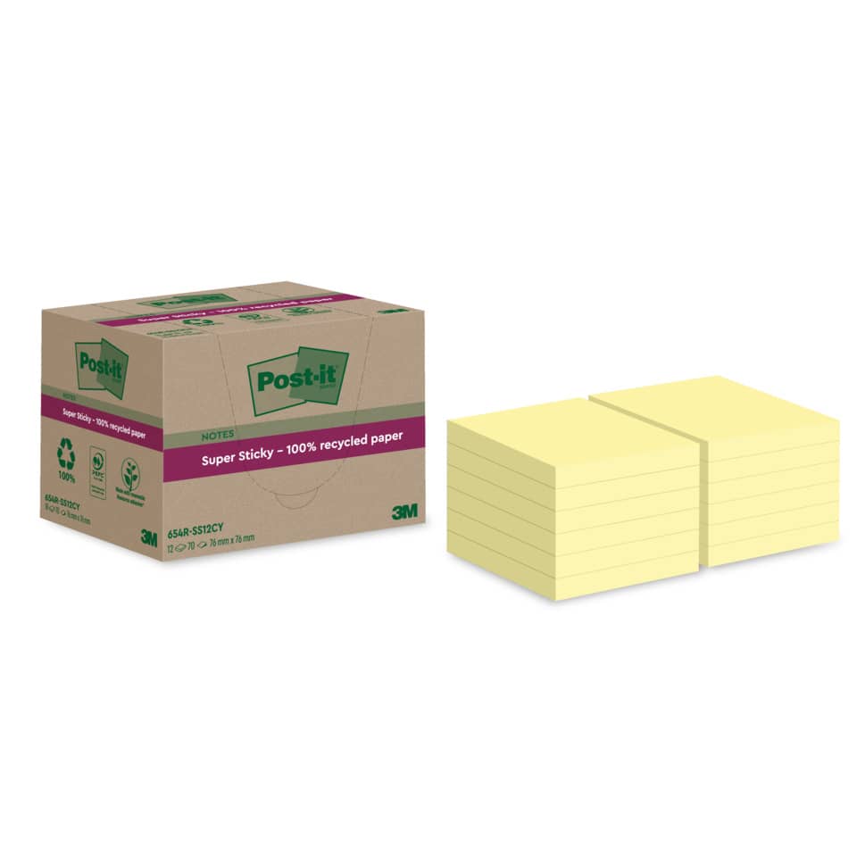 Post-it Notizen, Notizblöcke, Klebepapier, Gelb, Kartonverpackung