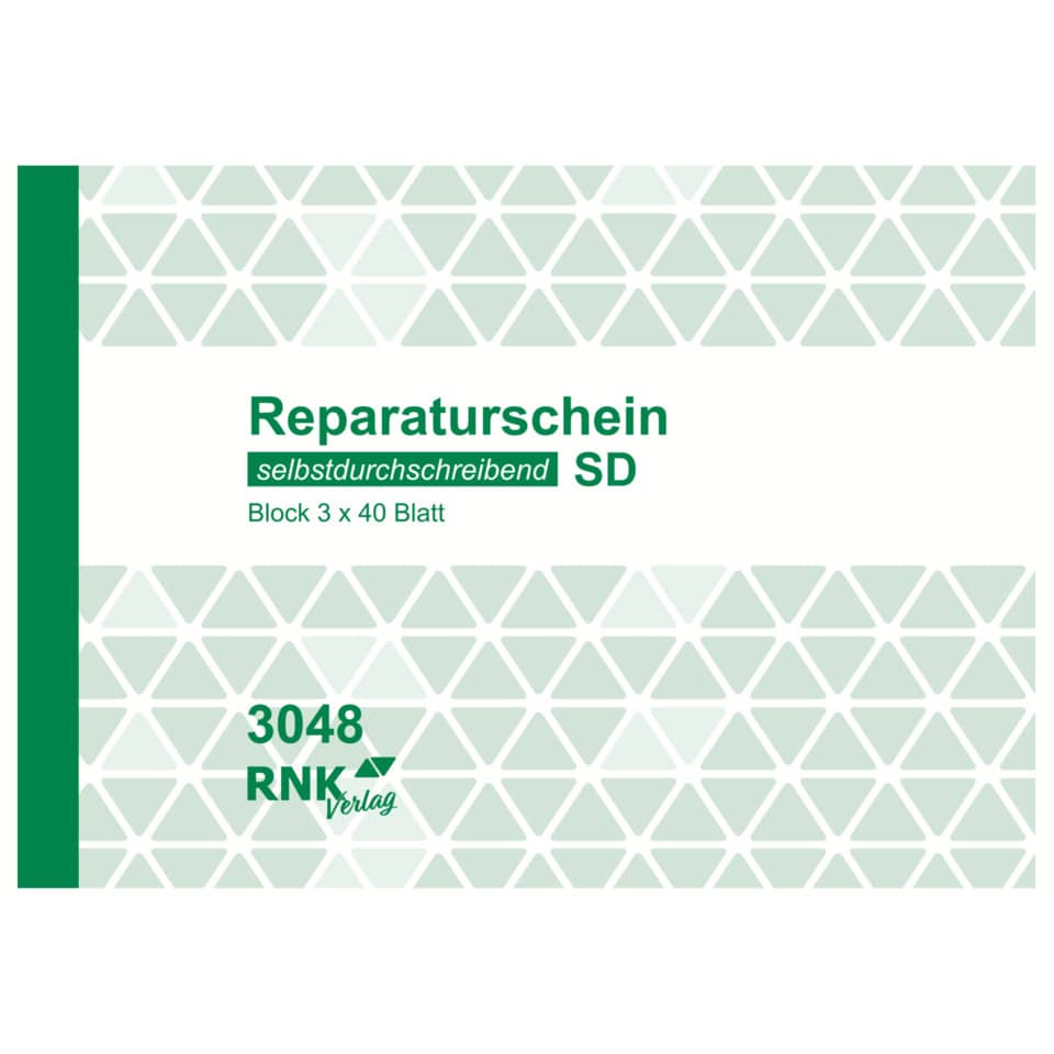 Reparaturcoupon, Block 3x40 Blätter, SD, Verlag, 30548
