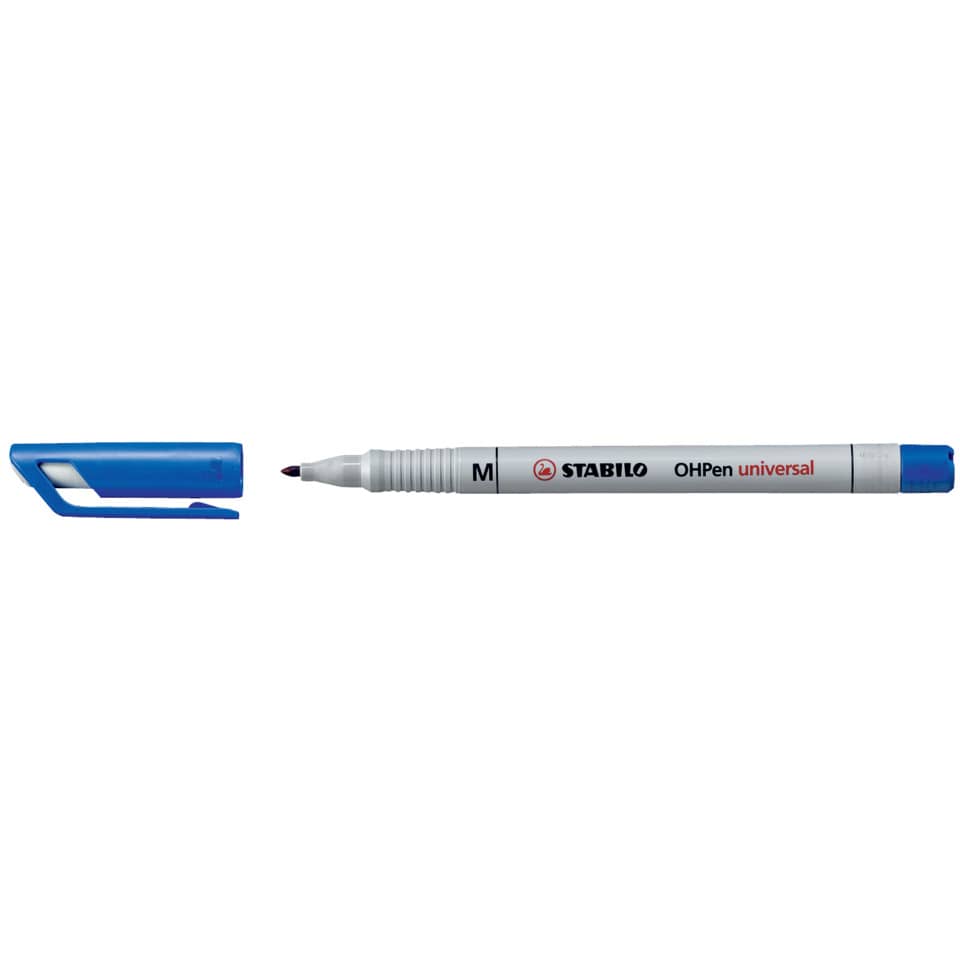 Marker, Permanenter Marker, Feiner Strich, Blauer Deckel, STABILO OHpen