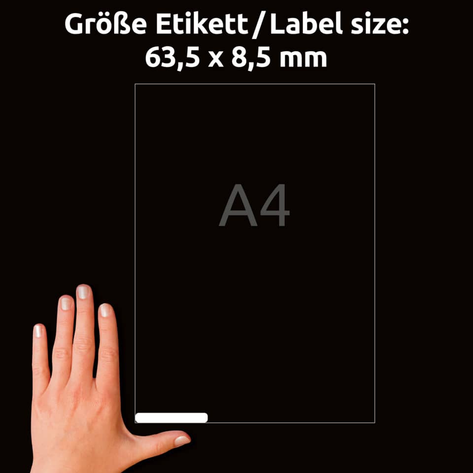 A4, Label, Etikett, Aufkleber, Maß