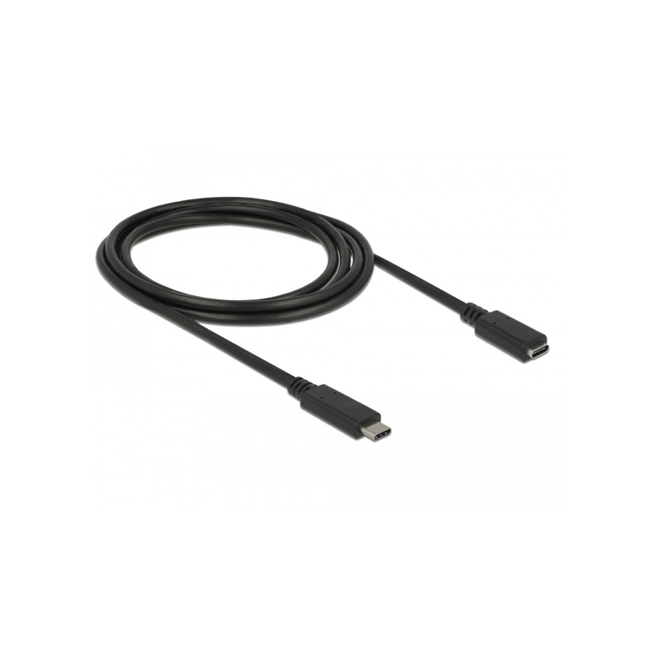 USB-C Kabel, Datenkabel, Flachkabel, USB-C zu USB-C, Schwarz