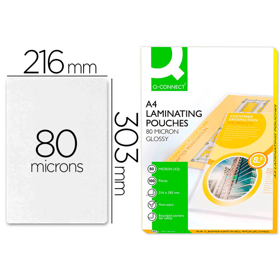 A4, Laminating Pouches, 80 microns, glossy, transparent