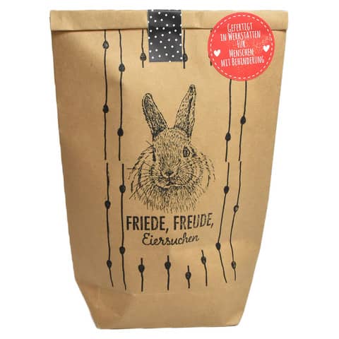 Küchentüte, Papierbeutel, Eiersucher, Hase Motiv, braun