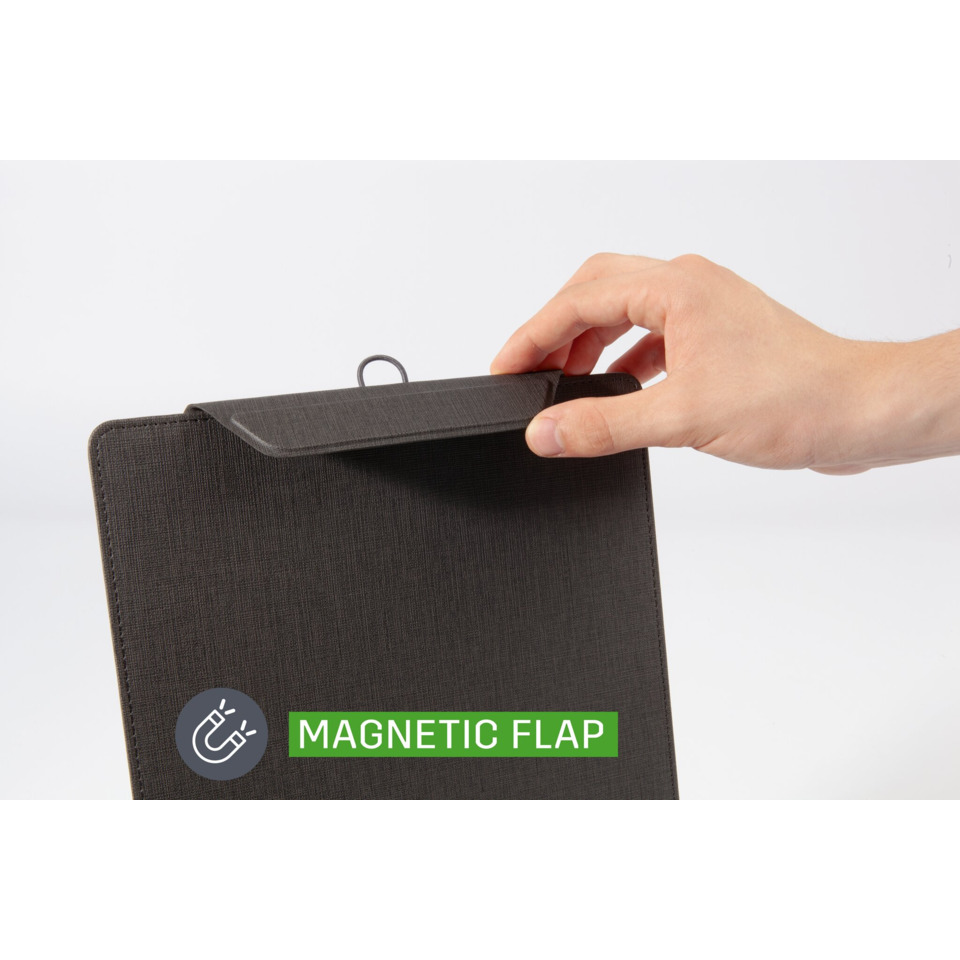 magnetischer Klappenverschluss, Brieftasche, Hülle, schwarz, Hand