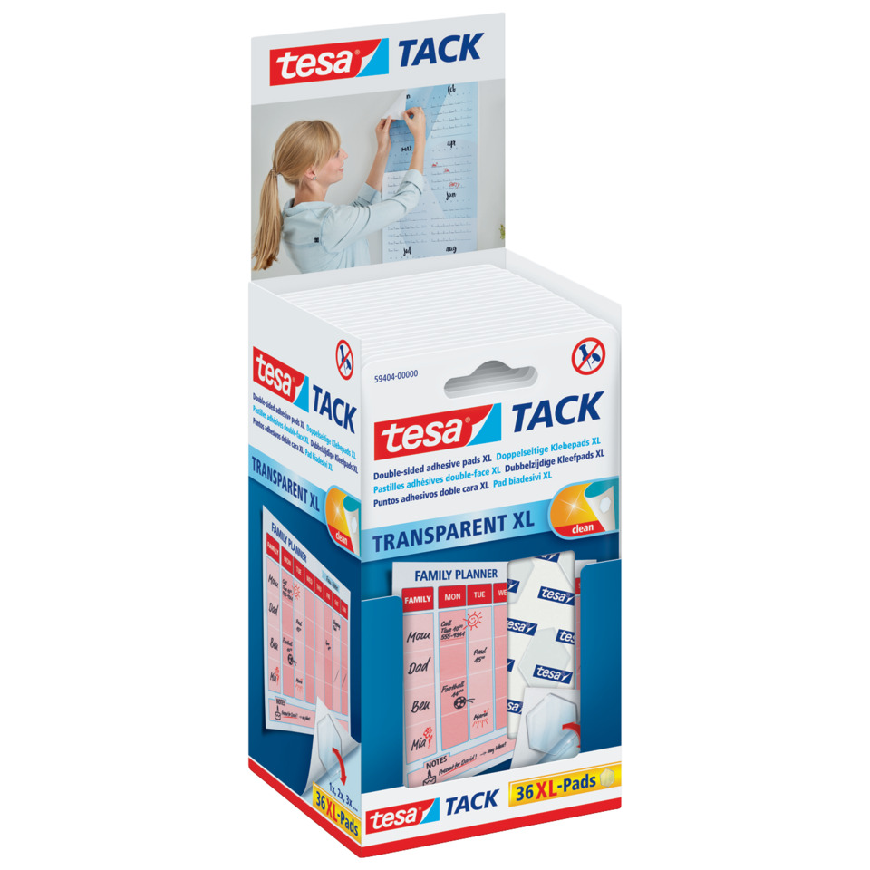 Transparente XL, Klebepads, Tack, Familienplaner, Haushaltsnotizen