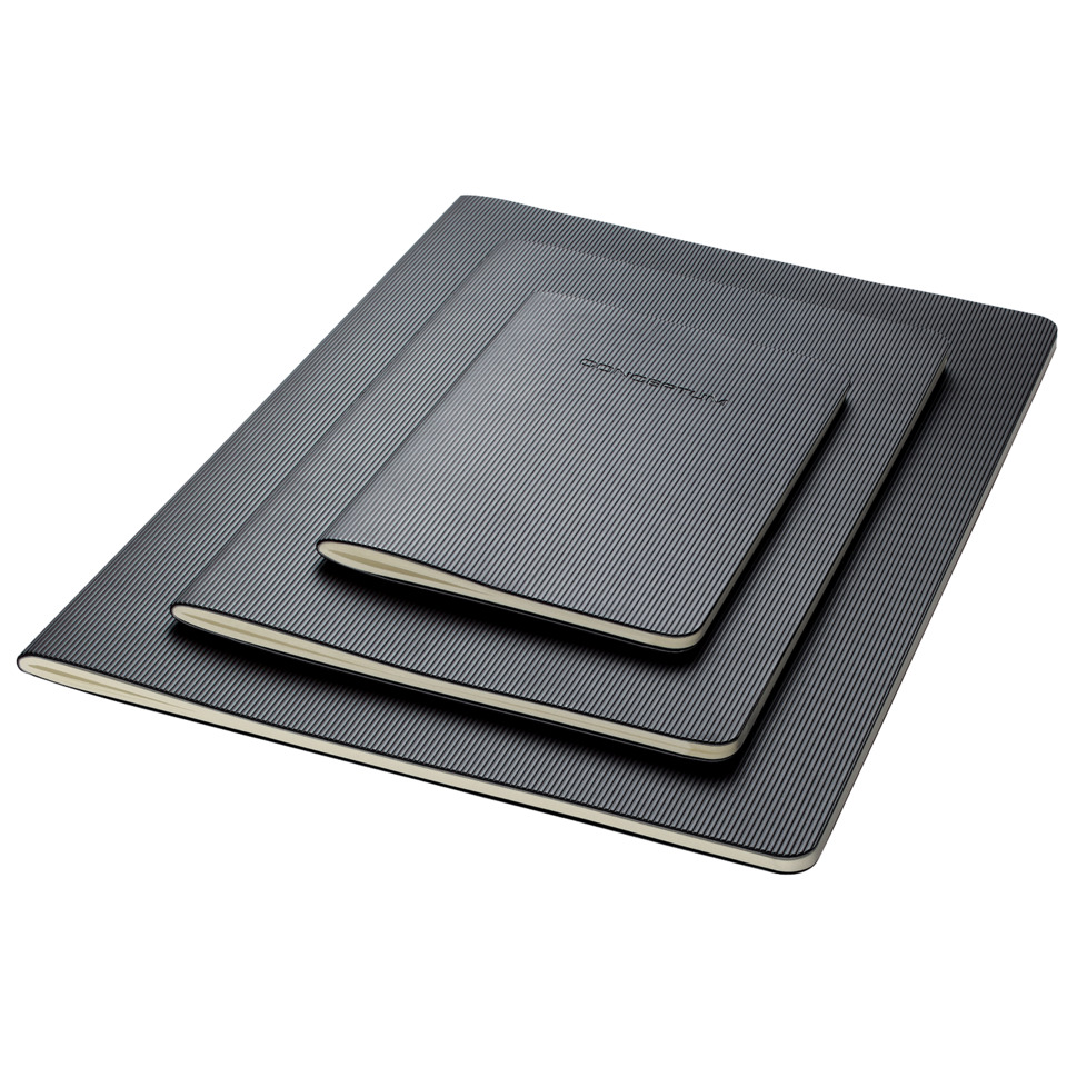Schreibmappe, Notizbuch, Hülle, Kartenetui, Metalloptik, notebooks, journal, gestreift, satz, grau