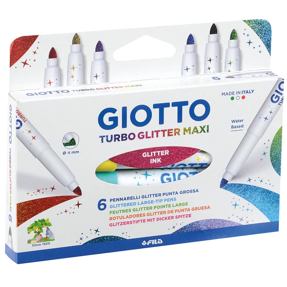 Glitzer-Tinte, Glitzerstift, Turbo-Glitzer, Gelschreiber, 6 Stifte