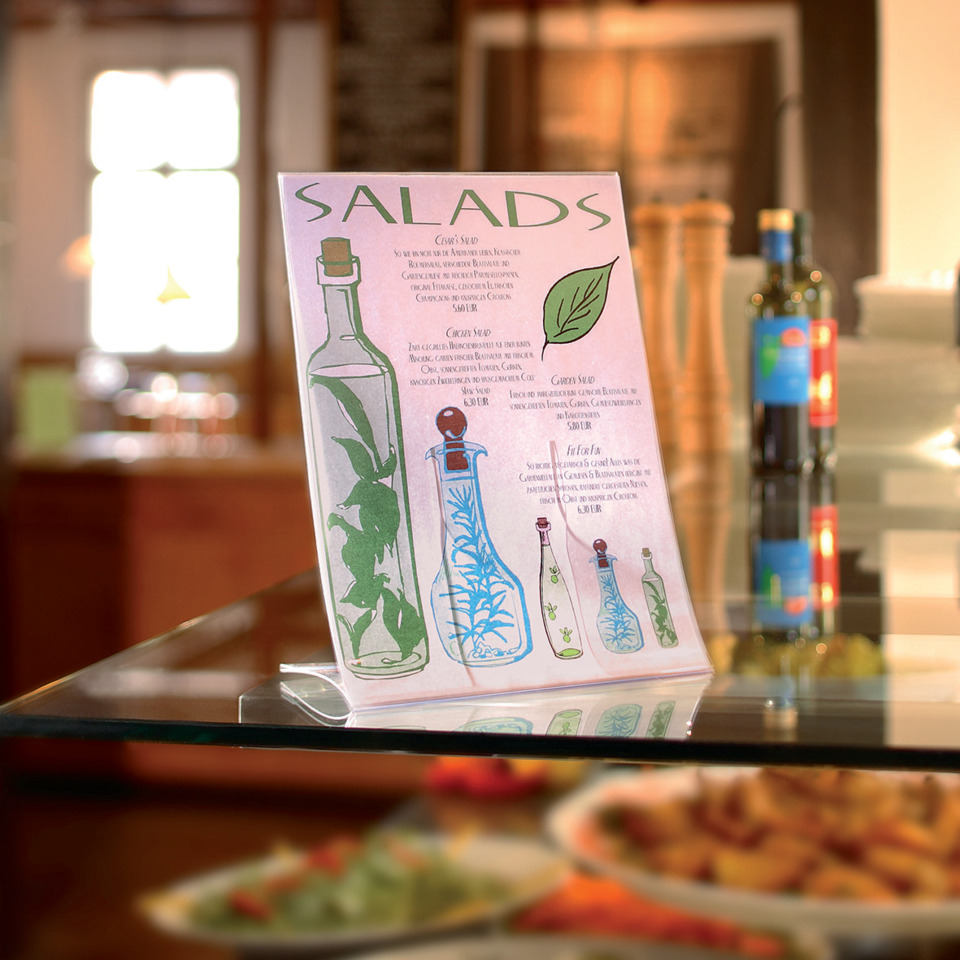 Salatkarte, illustrierte Flaschen, Speisekarten-Schild, Dekorationsposter, Kücheninterieur