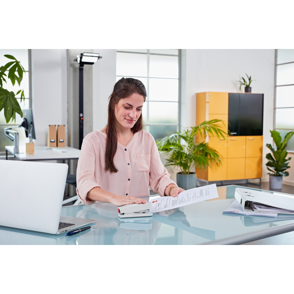 office, Frau, Dokument, Schreibtisch, Laptop