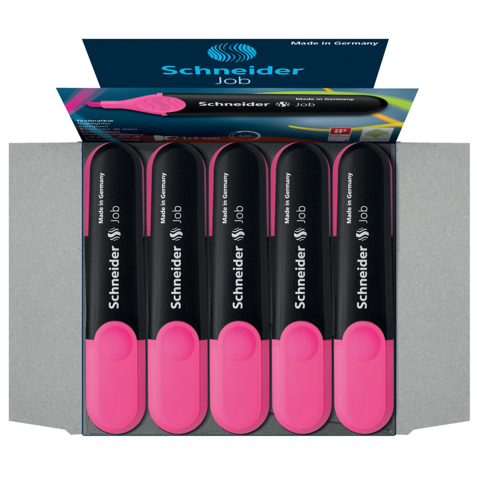 Schneider Stift, Marker-Set, Rosa Griff, Schwarzer Körper, Made in Germany