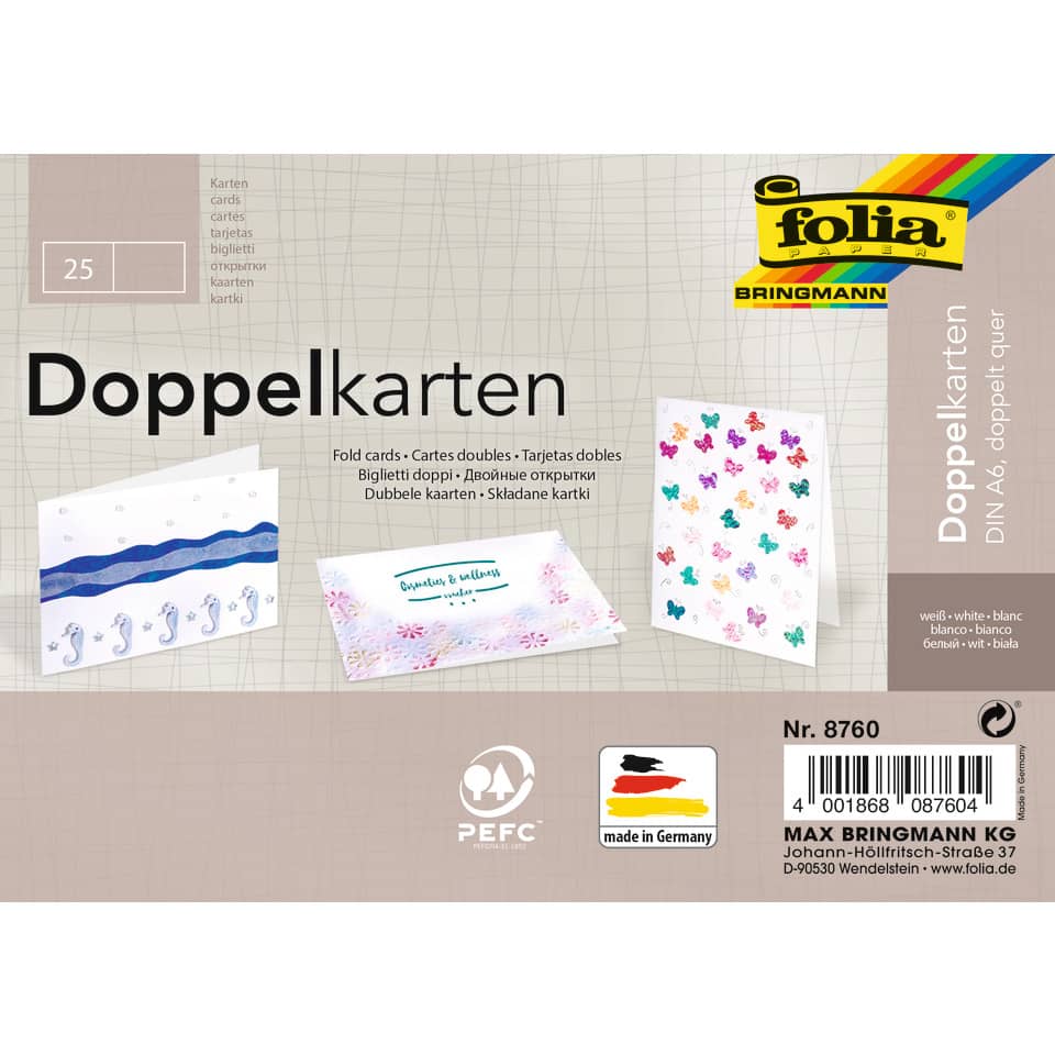 Doppelkarten, Kartenhülle?, Fold cards, DIN A6, Set 25