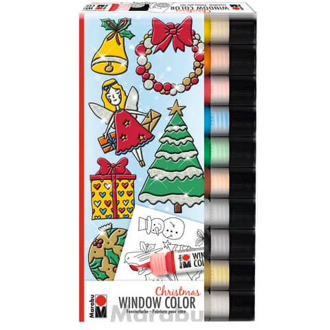 Window Color 10 Stück sortiert Christmas MARABU 04060 000 13894
