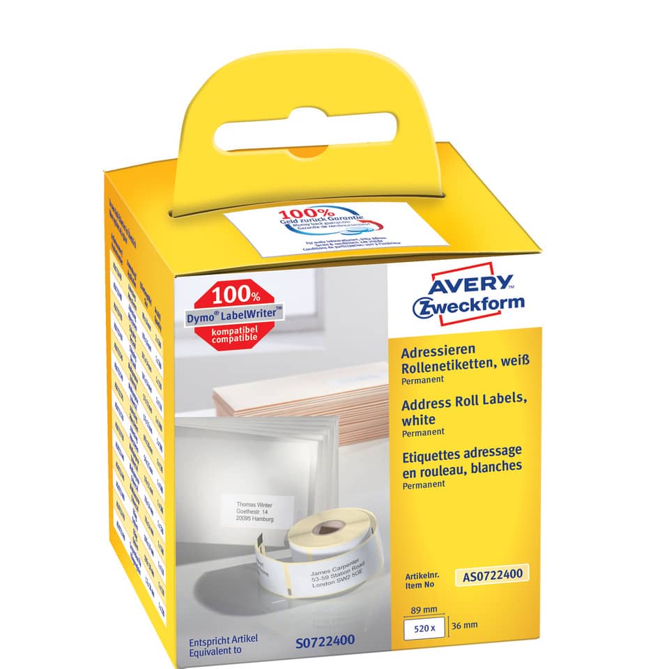 adressetiketten, weiß, rollenetiketten, verpackung, dauerhaft