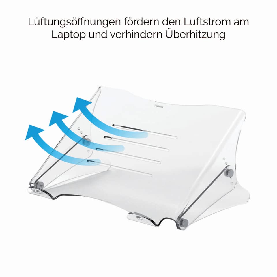 Laptopständer, Durchsichtig, Transparent, Belüftet, Verstellbar