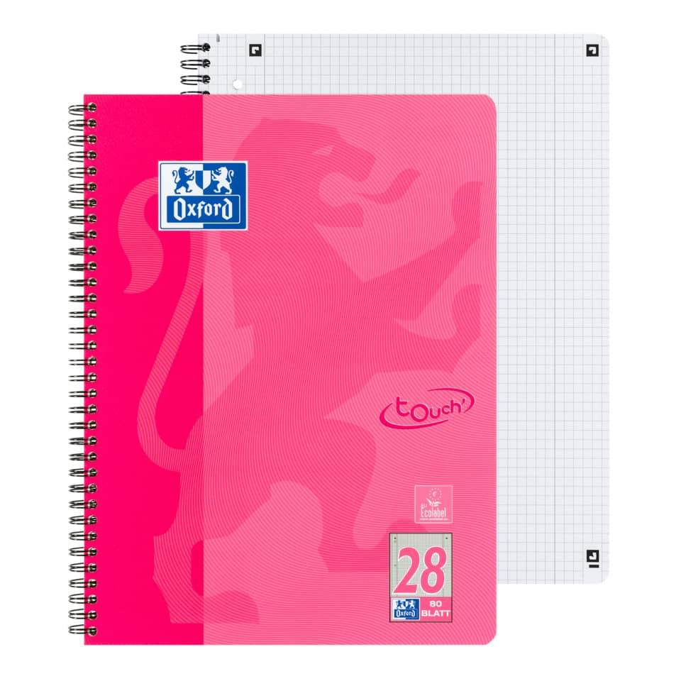 Notizbuch, Spiralbindung, Pink, Oxford, 28 Blätter