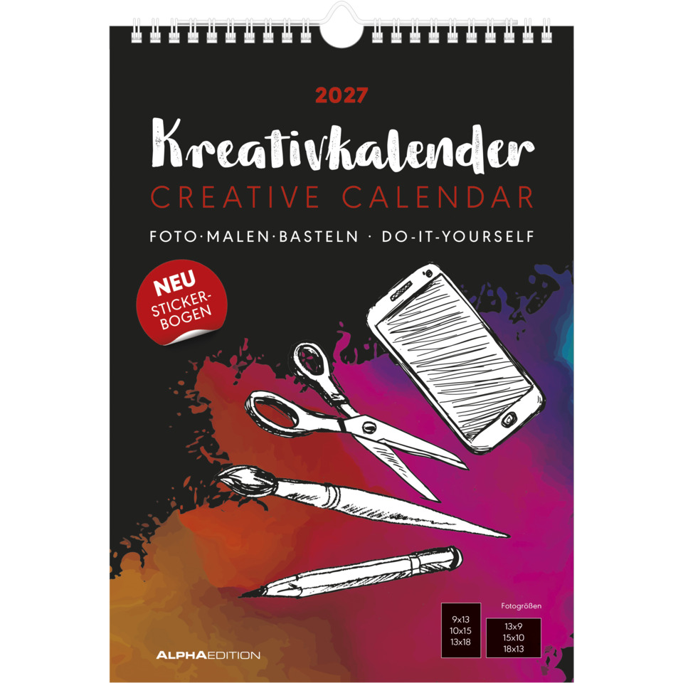 Kalender, Kreativkalender, Creative Calendar, Schneidewerkzeug?, Pinsel?