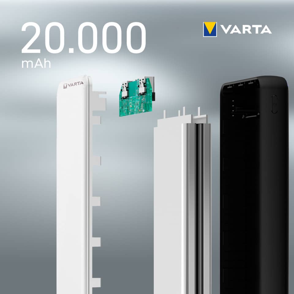 li-ion, 20,000 mAh, Powerbank, modular, white