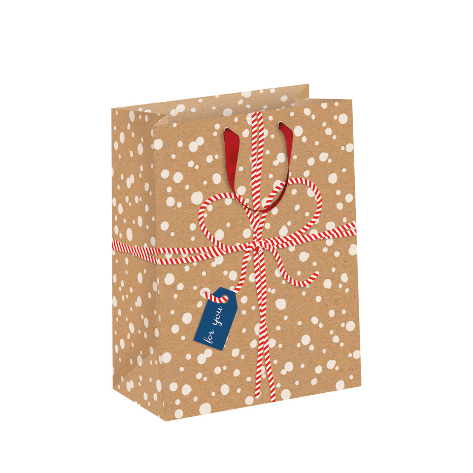 Geschenkverpackung, Paket, Rote Schnur, Papptüte, Weißer Tupfenmuster
