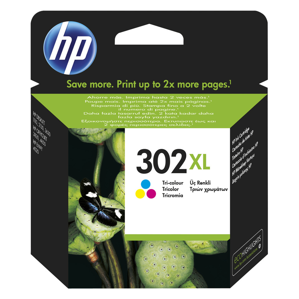 Tintenpatrone, HP Patrone, 302XL, Dreifarbene Tintenpatrone, Mehrfachfarbtinte