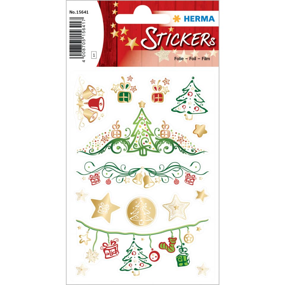 Weihnachtsaufkleber, Stickerbogen, Weihnachtsdekoration, Weihnachtsbaum, Girlande